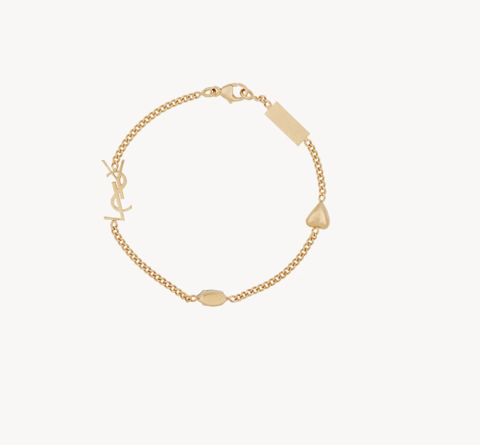 YSL CASSANDRE heart charm bracelet